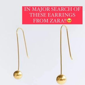 Zara Gold ball drop earrings